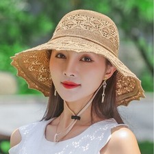 Fashion Women Hollow Sun Hat Washable Breathable Large Brimmed Beach Hat