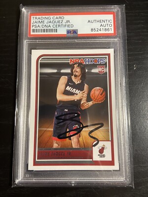 Jaime Jaquez Jr Signed 2023-24 NBA Hoops Rookie Card Miami Heat
