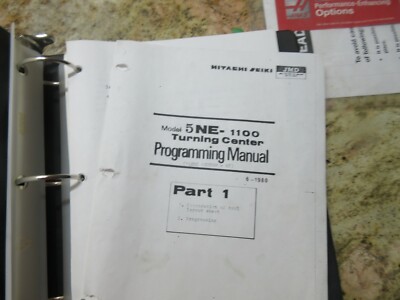 HITACHI SEIKI 5NE-1100 CNC LATHE PROGRAMMING MANUAL SYSTEM 6T | eBay