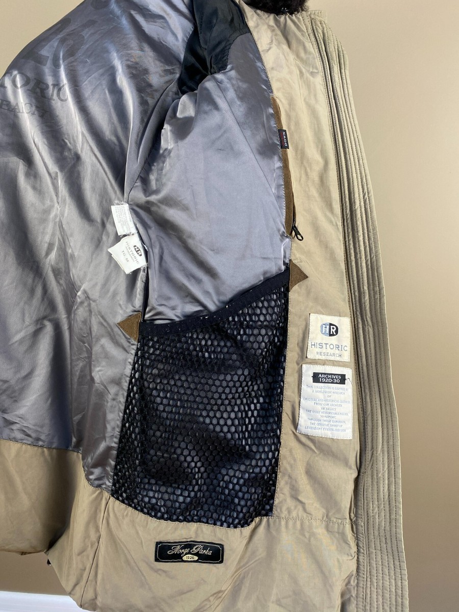 HISTORIC RESEARCH Womens Goose Down Parka Jacket Beige Size M | eBay 