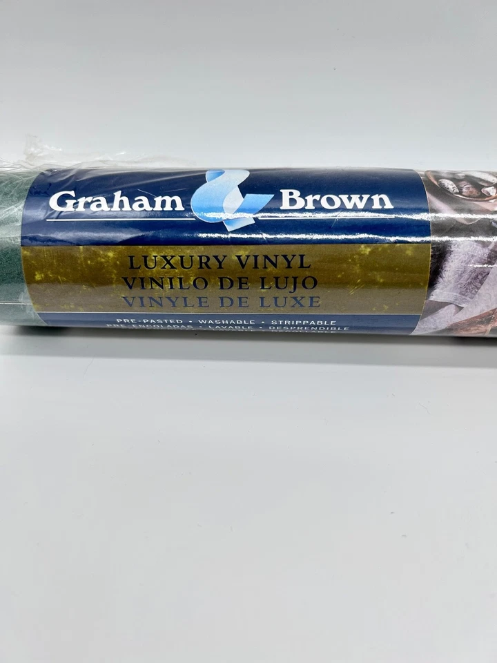 Papel de parede Graham & Brown luxo vinil verde mármore 56157 11ydx20.5inx56ft novo - Imagem 2 de 4