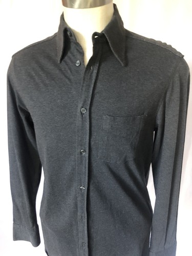Reiss, Vintage REISS Mens Stretch Knit Shirt Grey, Medium