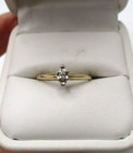 10K Yellow Gold 1/20 CT Diamond Engagement Ring Size 6.75 — photo 3