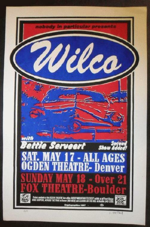 WILCO DENVER BOULDER 1997 CONCERT POSTER SILKSCREEN ORIGINAL