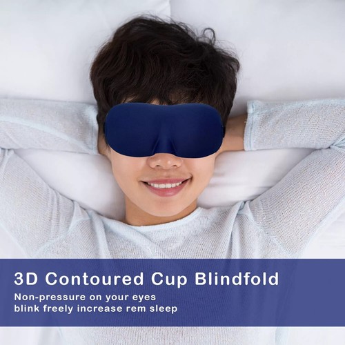 Máscara para dormir cubierta para ojos 3D suave acolchada máscara para ojos apagón noche viaje venda para los ojos - Imagen 3 de 13