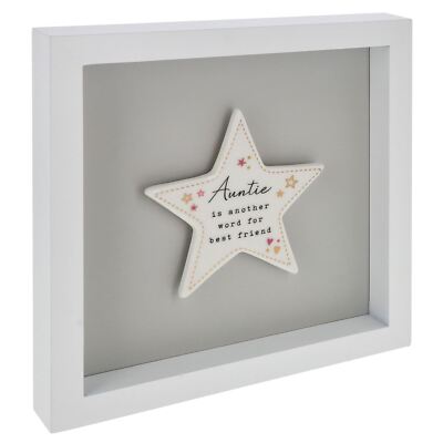 Shudehill Giftware herzliche Kunst Stern Plakette in weißem Rahmen für Familie