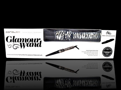 Corioliss Professional Conical Curling Iron Glamour Wand Ceramic Barrel Platinum