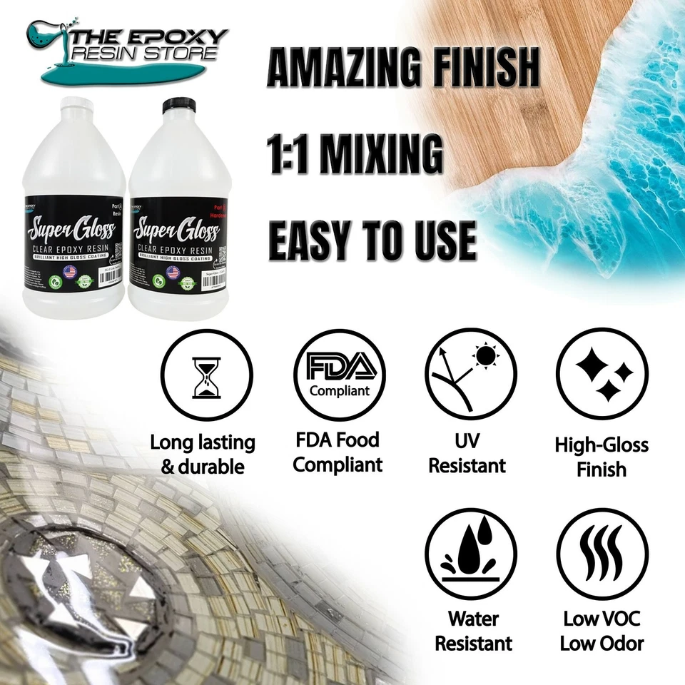 The Epoxy Resin Store - Clear Epoxy Tabletops Epoxy, counter Top 1 Gallon Kit - Image 4 of 4