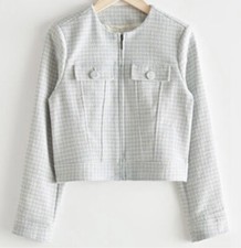  other stories cropped houndstooth tweed jacket