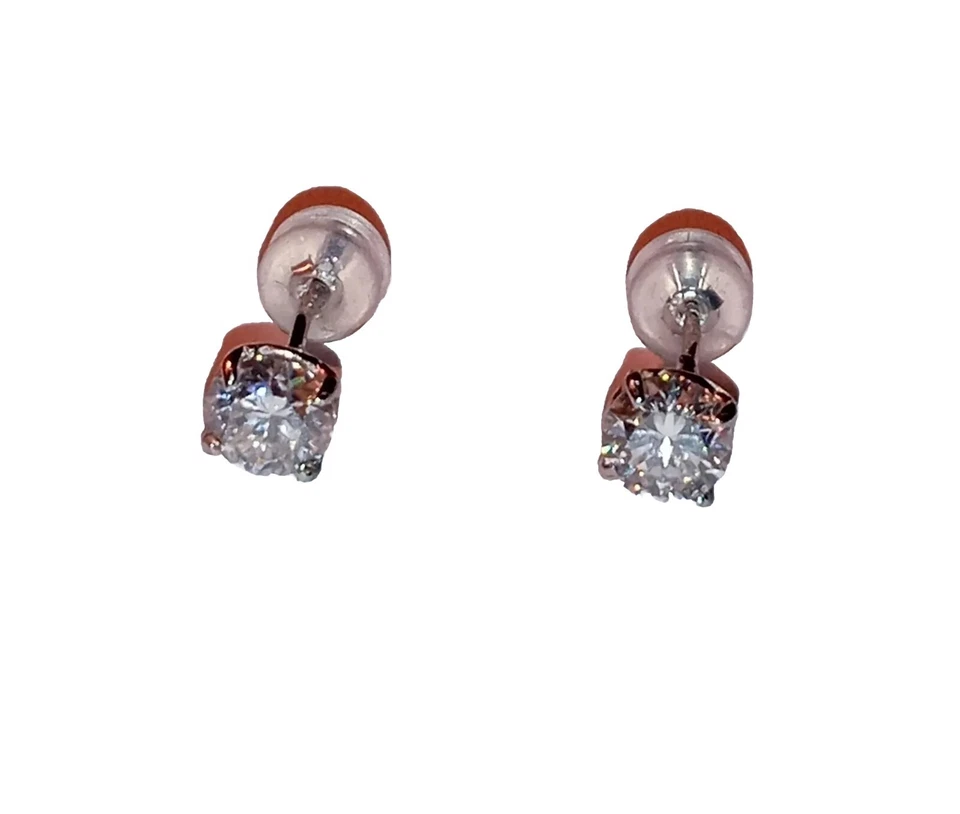 1 Ct VVS Moissanite Earrings Certified Lab created 10kt Solid White Gold New - Image 3 of 4