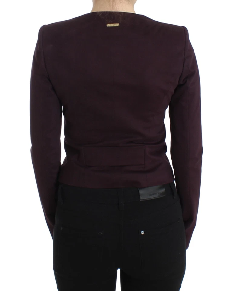 GF Gianfranco Ferre Chaqueta Abrigo Blazer Púrpura Acanalado IT40/US6 Precio de venta sugerido por el fabricante $450 Foto 3 de 4