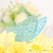 12 TURQUOISE 3D Butterfly WALL Decals Removable DIY STICKERS Events Decorations