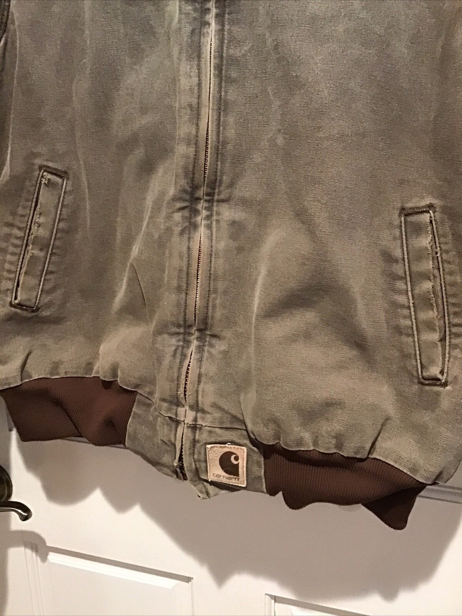 VTG CARHARTT J14CHT LINED JACKET BOMBER CHESTNUT CHORE COAT Sz XL