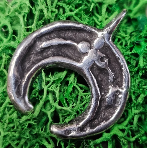 Ancient Solid Silver Neck Pendant Moon Shaped ''Lunula''