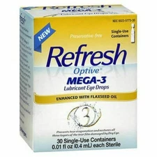 Refresh Optive Mega-3 Lubricant Eye Drops with Flaxseed Oil  30 Each
