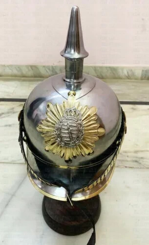 German Iron Pickelhaube Helmet Prussian Spike Helmet Medieval Halloween Helmet - Picture 4 of 5
