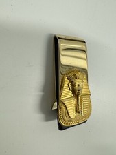 Gold Tone Vintage Money Clip King Tut Pharaoh Money Holder
