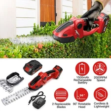 Cordless Grass Shears Battery Operated Weed Hedge Trimmer 24V 2.0Ah Batteries