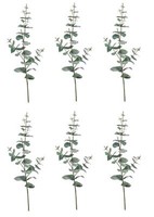 6Er Set KüNstliche Eucalyptus BläTterzweige H. 68Cm GrüN Emerald Kunstblumen