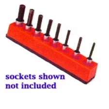 Mechanics Time Saver 387 3/8 in. Dr Univ Magnetic Red Socket Holder 10-19mm