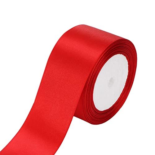 LuLiyLdJ Nastro di raso rosso, 25 mx 40 mm di larghezza Nastro di raso (m1Q)