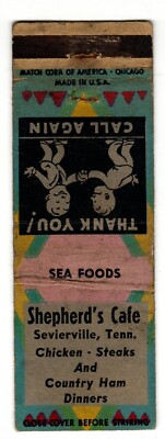 SHEPHERD'S CAFE matchbook matchcover - SEVIERVILLE, TENNESSEE
