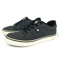 DC Mens Anvil TX SE Canvas Sneaker Black Dark Grey White ADYS300036 Size 9