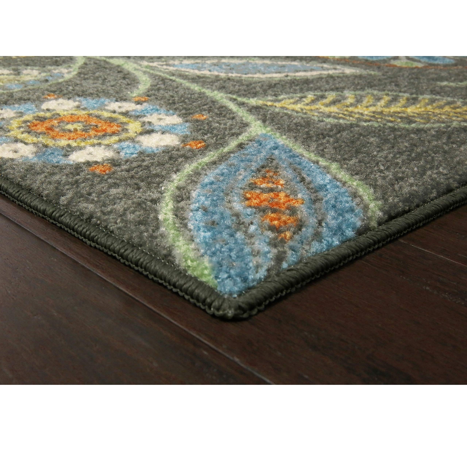 Maples Rugs Reggie Floral Runner Rug Non Slip Hallway Entry Carpet