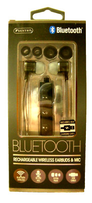 Sentry Bluetooth Earbuds & Mic, Black, Brand New