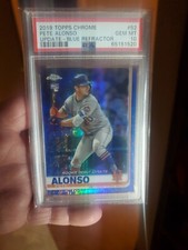 💥2019 Topps Chrome Pete Alonso Update Blue Refractor Rookie/150 PSA 10 POP 20🥵
