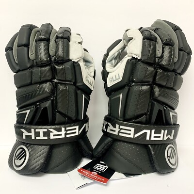 Maverik M6 Lacrosse Gloves 2026 Black Grey - LARGE 3003597 NEW WITH TAGS