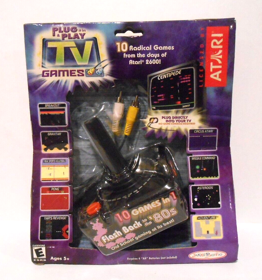 Jakks Atari 2600 Joystick Plug n Play 10 in 1 Flashback 1980s 