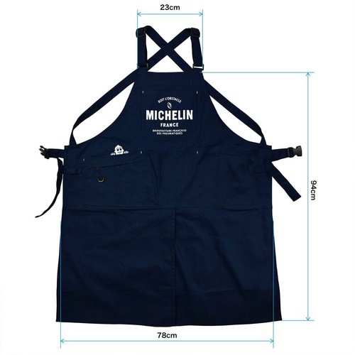 Michelin Work Apron Michelin Man Bibendum Navy Unisex - Picture 3 of 13