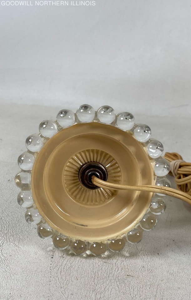 Pair of Vintage Clear Glass 9" Vanity Table Bedside Lamps AS IS Parts