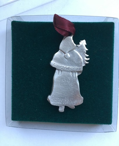 Longaberger 1991 Pewter "Kriss Kringle" Santa Claus Ornament 2 1/2" - Picture 4 of 4