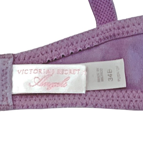 Victoria's Secret Angels, Lavender with Lace Trim Push-up Bra, size 34B - Picture 3 of 3