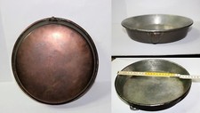 teglia tortiera d'epoca in rame, diametro cm 26, con anello