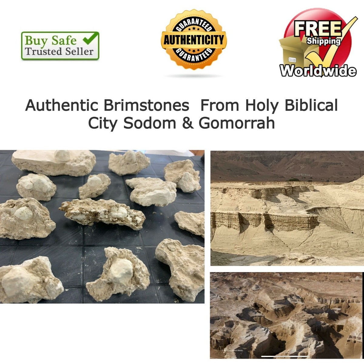 12 PCS AUTHENTIC BRIMSTONE SULFUR BALLS SODOM & GOMORRAH BIBLICAL