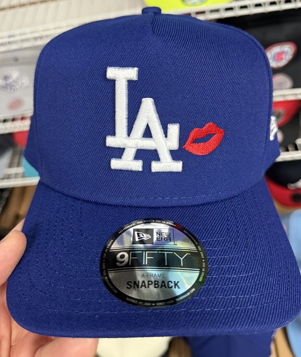 New Era Los Angeles Dodgers 9Fifty Snapback Hat A Frame Royal Blue Kiss Red  Lips