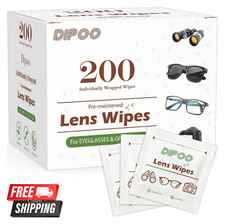 200 Count Lens Wipes for Eyeglasses, Eye glasses Cleaner Wipes Pre-moistened Ind