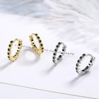 Womens 925 Silver Crystal Hoop Huggie Earrings Fashion Jewelry 5 Color