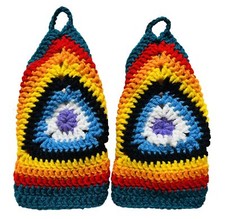 Multicolor Fingerless Gloves Wrist Warmers handmade crochet wristwarmers S/M