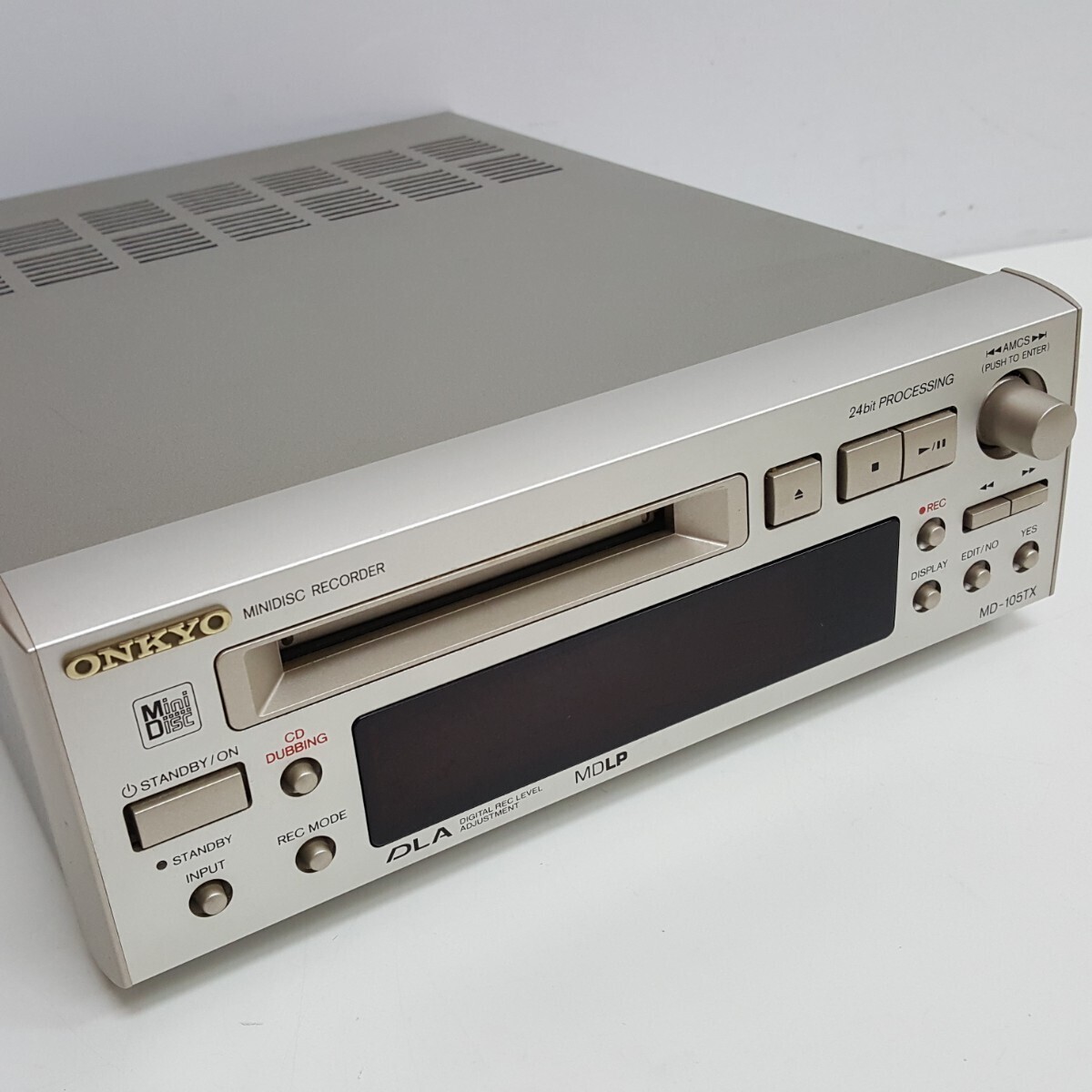 JUNK ONKYO MD Mini Disc Recorder MD-105TX Silver High Speed