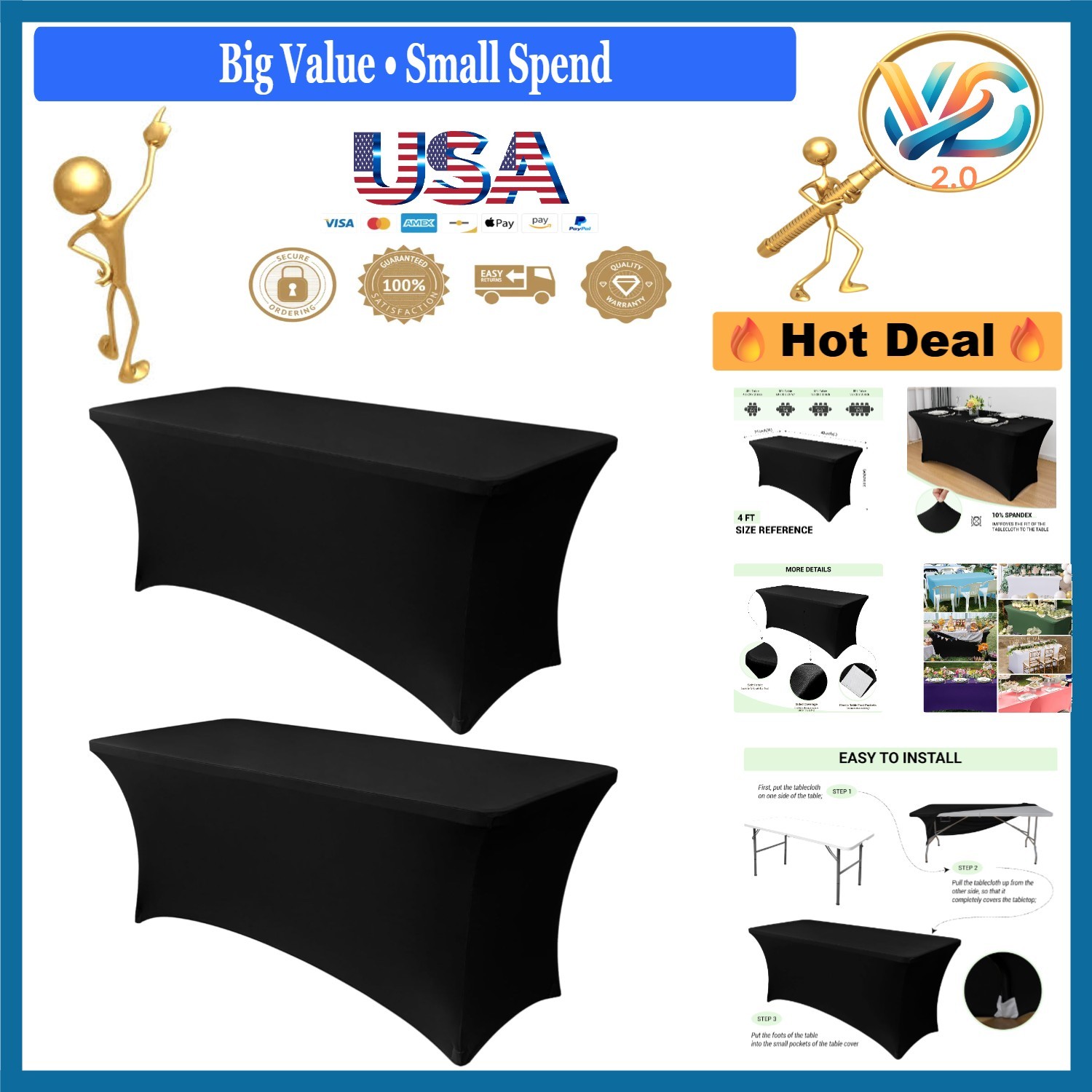For Folding Tables 2 Pack