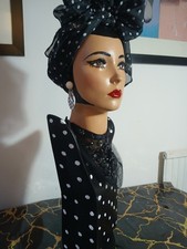 Hand painted vintage retro lady mannequin display head refurbished Retro Style