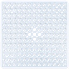 Clear Square Shower Mat Non Slip Bath Mat for Shower Tub Floor 21x21 Inches