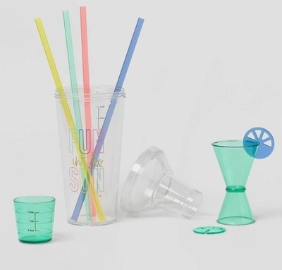 Cocktail Shaker Set By Sun Squad Dishwasher Safe Fun Summer Design
