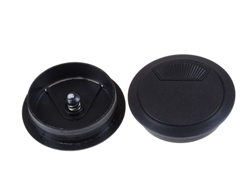 Desk Grommets Drill Hole 50mm Dia Cord Cable Cover Table Protection Wire Black - Picture 2 of 4