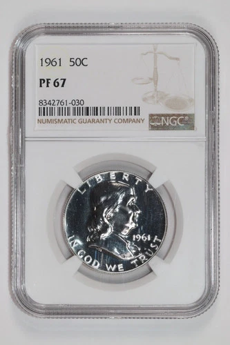1961 PROOF FRANKLIN HALF DOLLAR NGC PR67