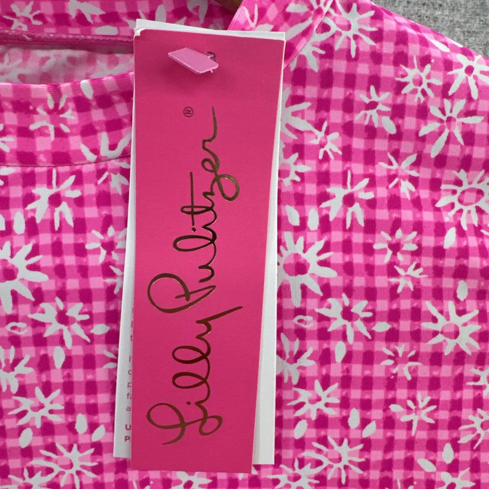 NUEVA Camisa de Natación Lilly Pulitzer Bobby Protección contra Erupciones Niñas 12 Rosa Floral Manga Larga Foto 4 de 4